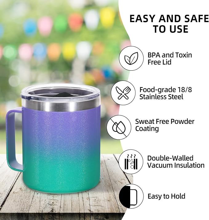 Volhoply 14oz Insulated Stainless Steel Coffee Mug - Image 4