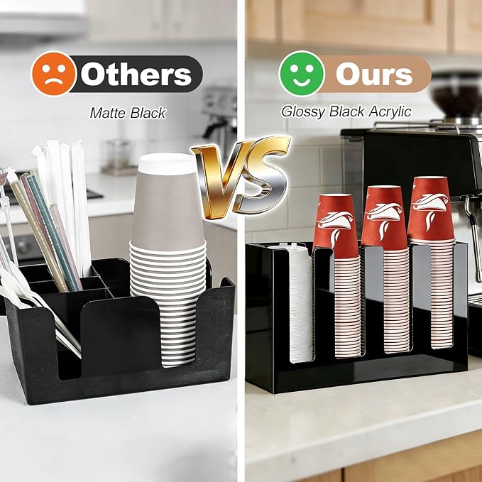 Coffee Cup Holder, Cup and Lid Organizer fits 5 to 16 oz Disposable Cups | - Image 5