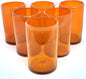 Solid Orange 14 oz Drinking Glasses, Recycled Glass, Toxin-Free by MexHandcraft