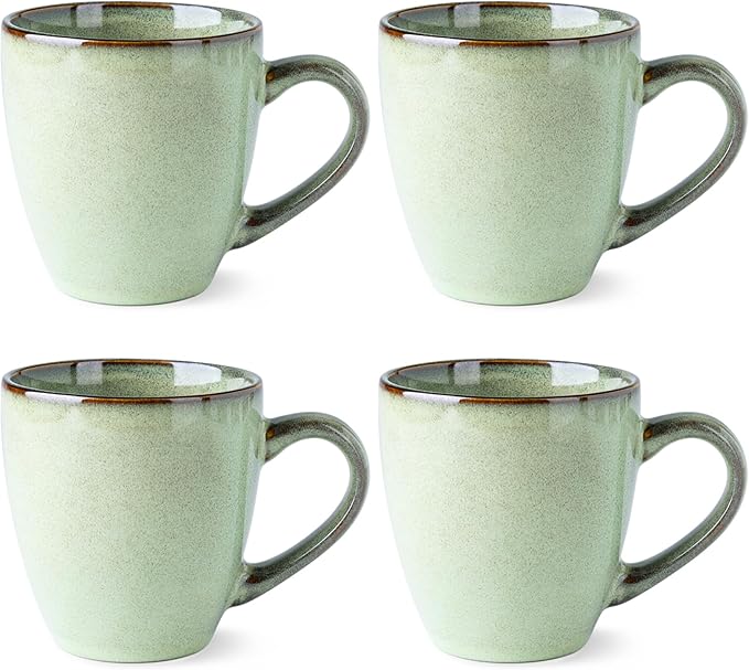GBhome Ceramic Coffee Mugs Set of 4, 12oz Stoneware Coffee Mugs Set by GBhome