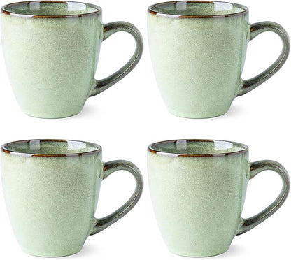 GBhome Ceramic Coffee Mugs Set of 4, 12oz Stoneware Coffee Mugs Set by GBhome
