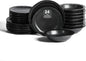 Stone Lain Oasis Stoneware 24 Piece Dinnerware Set, Home Kitchen Dish Set with Dinner Plates, Salad Plates & Bowls - Service for 8, Black