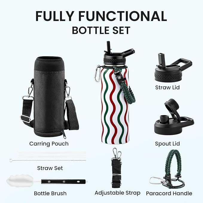 RAYMYLO Insulated Water Bottle 40 oz, Triple Wall Vacuum Stainless Steel | - Image 8
