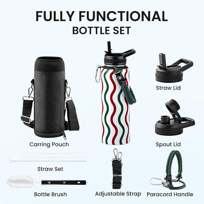 RAYMYLO Insulated Water Bottle 40 oz, Triple Wall Vacuum Stainless Steel | - Image 8