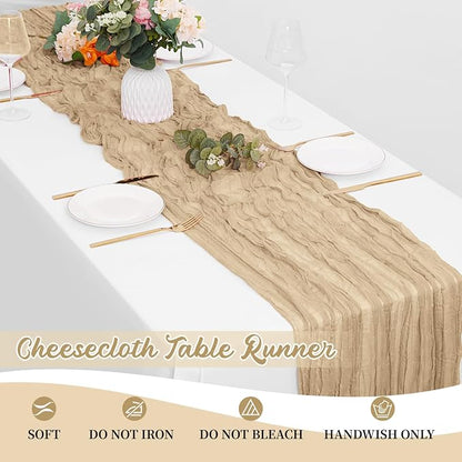 16 Pack Beige Cheesecloth Table Runners 20x120 Inch Gauze Table Runner Cheese - Image 6
