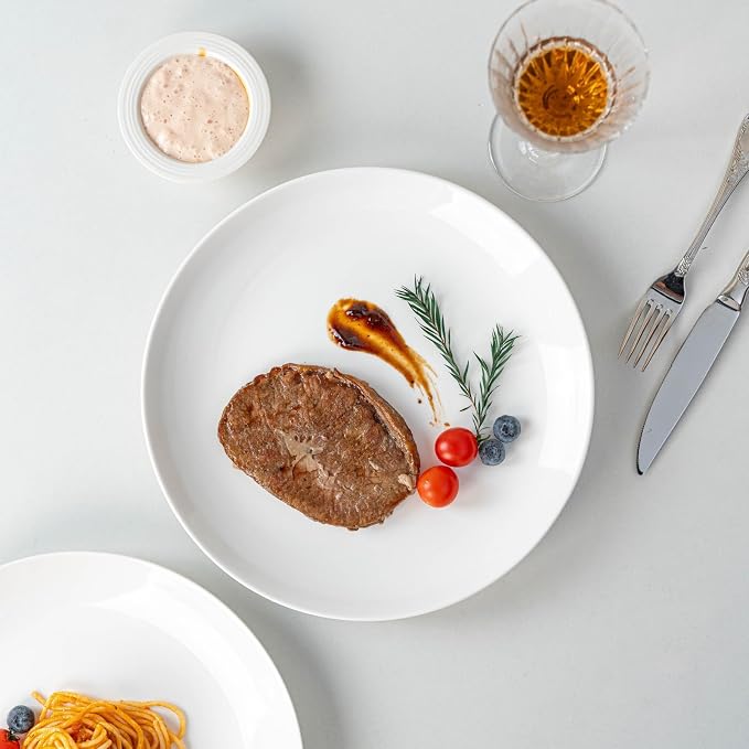 White Dinner Plates Set of 6, 11 Inch Ceramic Plates – White Porcelain Dinner - Image 8