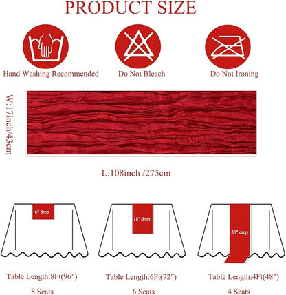 6Pack Red Cheesecloth Table Runner, 17 x 108 inch Sheer Red Table Runner | Boho - Image 3