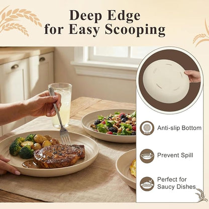Large Dinner Plates Set for 8, Wheat Straw Plate 11 Inch, Unbreakable & - Image 5