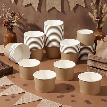 Jingmore Paper Ice Cream Cups 9oz Colored Disposable Dessert Bowls - Image 8