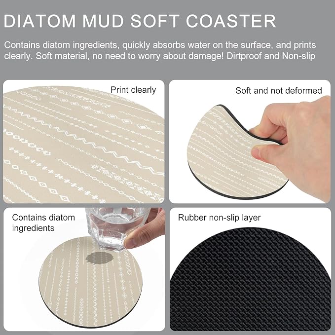 Modern Geometric Coasters Set of 2 Absorbent Coasters - Image 5