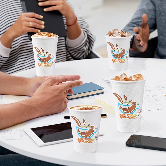 Lamosi 180 Pack 12 oz Coffee Cups, Disposable Paper Cups No Lids | Leakproof - Image 5