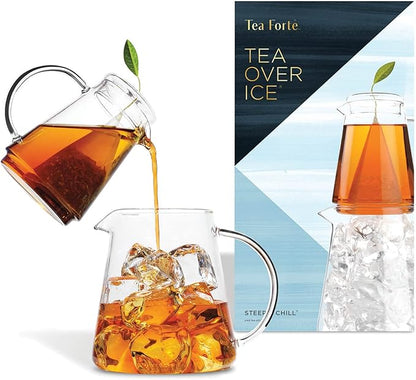 Tea Forte Tea Over Ice Steeping Pitcher Set, 2 Piece | Steeping Lidded Pitchers - Image 3