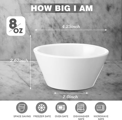 24 Pcs 8 oz Porcelain Bowls Small Dessert Bowls Porcelain Broth Cups Soup - Image 2