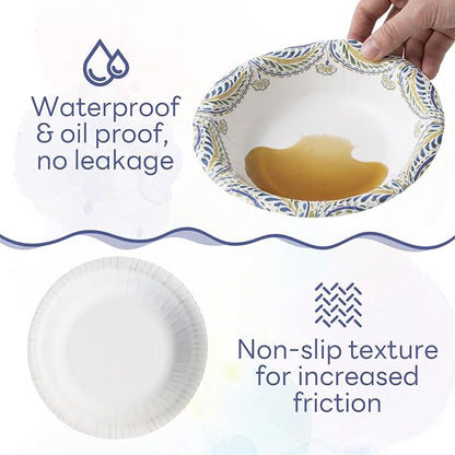 30 Count 8oz Paper Bowls, Small Paper Bowls, Microwaveable and Soak Proof | - Image 4