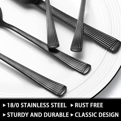 49-Piece Black Silverware Set - Image 3