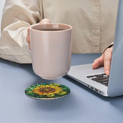 Sunflower Coasters for Drinks, Sunflower Decor Bar Drink Coasters for Coffee - Image 9