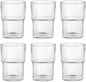 Clear Ribbed Glass Cups, 13 oz Stackable Drinking Glasses by BenRainMasonJarLids