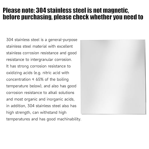 304 Stainless Steel Sheet - 4PCS 6" X 6" X 1/64" Thin Stainless Steel Plate 1/64 Inch Thickness with Protective Film Metal Sheets Shim Stock for Kitchen DIY Crafting (153 x 153 x 0.39 mm)