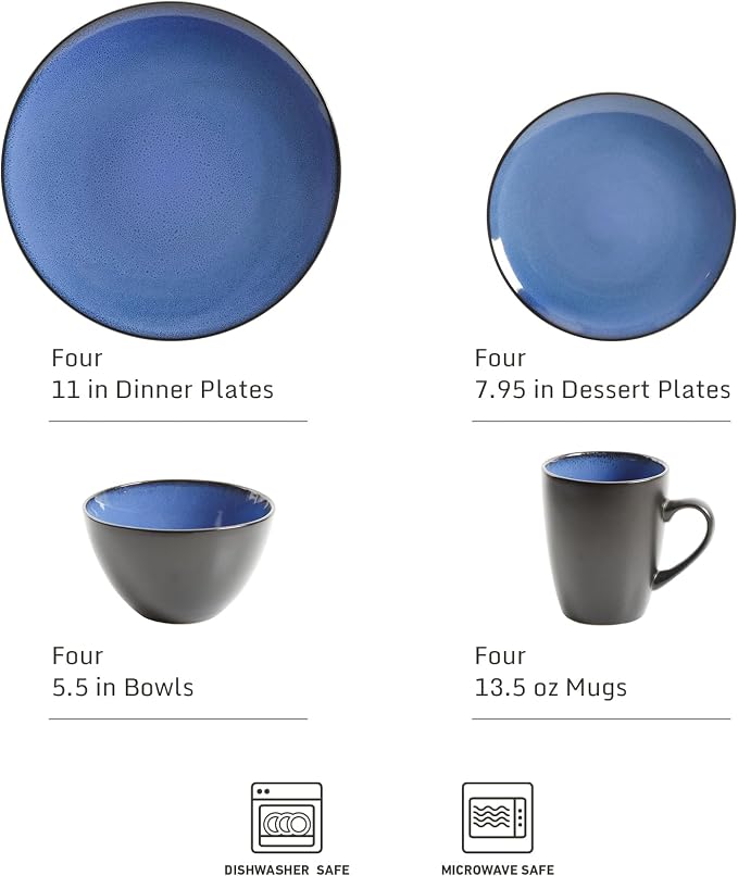 Gibson Elite Soho Lounge Round Reactive Glaze Stoneware Dinnerware Set - Image 2