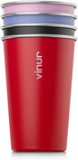 16 oz Stainless Steel Pint Cups-Stackable Metal Drinking Glasses 4 Pcs | by Vinur