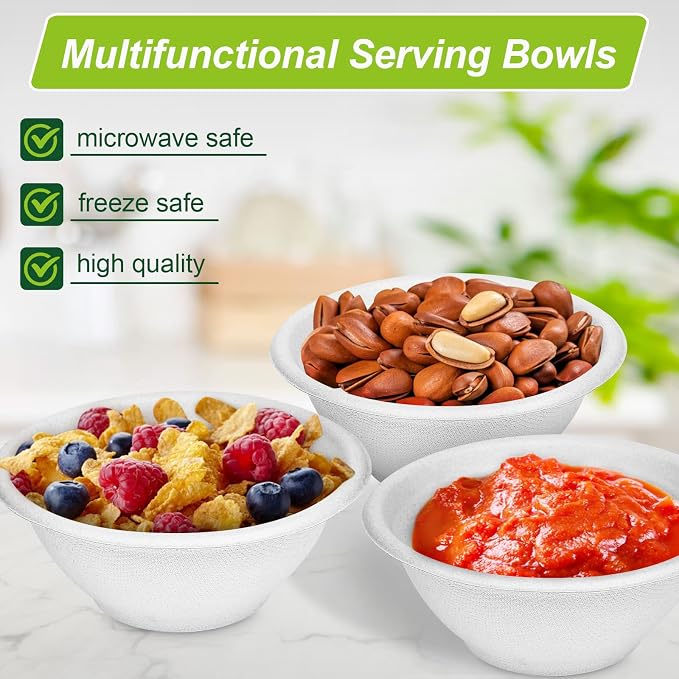6 oz Small Disposable Bowls, 200 Pack Chili Disposable | Eco-friendly Sugarcane - Image 5