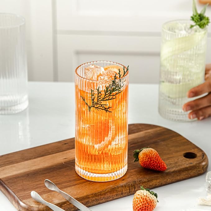 Ribbed Drinking Glasses Set of 8 - Image 7