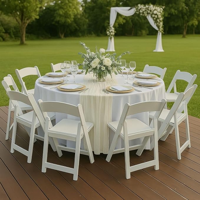 10FT Beige Cheesecloth Table Runner 120 Inch Rustic Boho Gauze Cheese Cloth - Image 6
