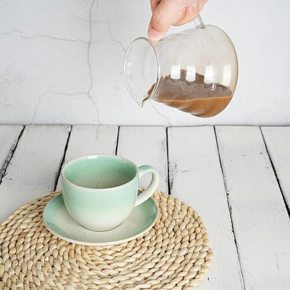 Bosmarlin Ceramic Cappuccino Cup and Saucer Set of 2, 10 Oz, Dishwasher and - Image 5