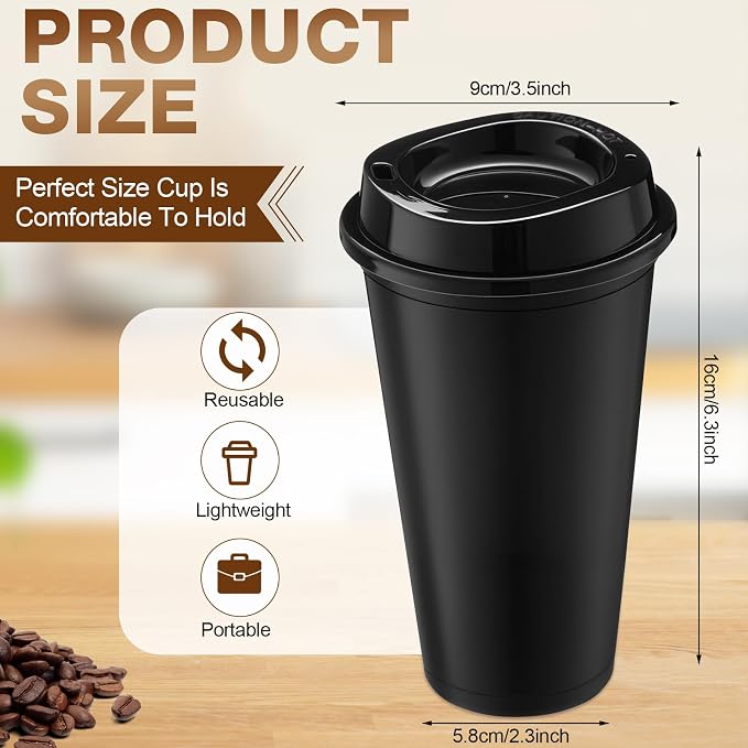 Honeydak 45 Pack 16 oz Reusable Coffee Cups - Image 3