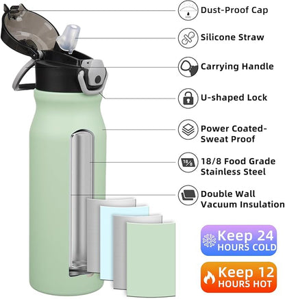 BJPKPK 25 oz Insulated Water Bottle, Stainless Steel Flask | Leak Proof Locking - Image 2