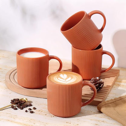 MONITO 16Oz Coffee Mugs Set of 4, Rustic Ceramic Coffee Cups Set - Image 7