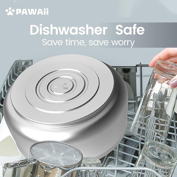 Pawaii Dog Bowl, 68 oz Stainless Steel Food and Water Bowl, ID Tag, 1 Pack | - Image 6