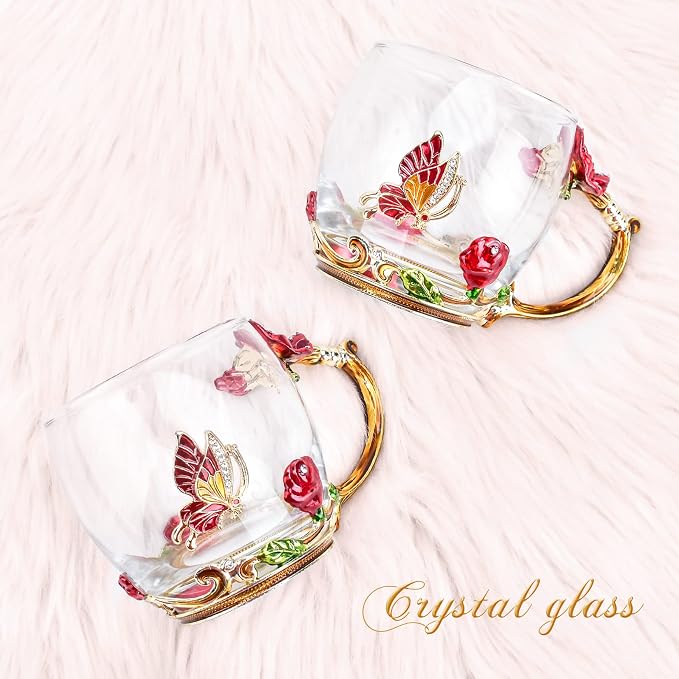 Tea Cup Glass Coffee Enamels Mug Gifts - Image 9