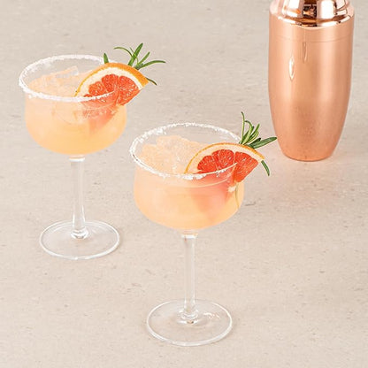 Restaurantware-Vetri 12 Ounce Bar Glasses, 6 Dishwashable Martini Glasses - No Lead, Long Stemmed, Clear Glass Cocktail Drinkware, For Hosting Parties, Serve Wine, Margarita, Cosmopolitan, And More