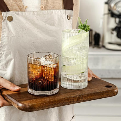 Ribbed Drinking Glasses Set of 8 - Image 8