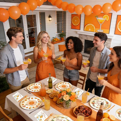 EUOYUFO 96Pcs Aperol Sprit Party Decorations Tableware Set Just A Spirity Older - Image 7