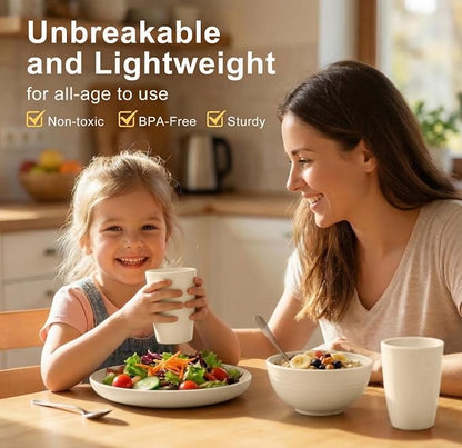 Dishes Set for 8, Wheat Straw Dinnerware Sets 40 Piece, Unbreakable Bowls and - Image 5
