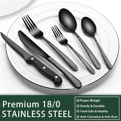 EWFEN 24-Piece Black Silverware Set - Image 5