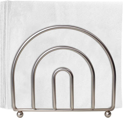 Blue Donuts Satin Nickel Arc Collection Napkin Holder – Napkin Holders - Image 3