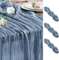 Cheesecloth Table Runner Dusty Blue 10FT Boho Gauze, 3 Pack | 120 Inch Cheese by Wokceer