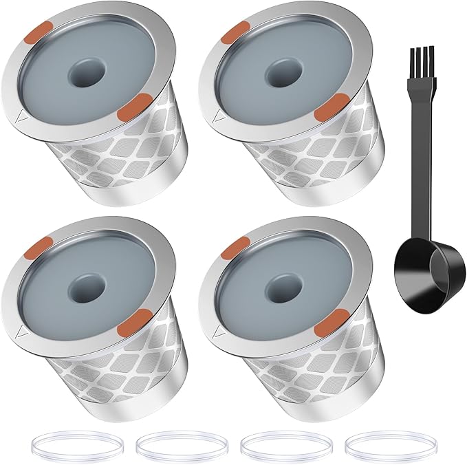 Reusable k Cup Coffee Filters, Universal stainless steel Refillable k Cups by NOALTO
