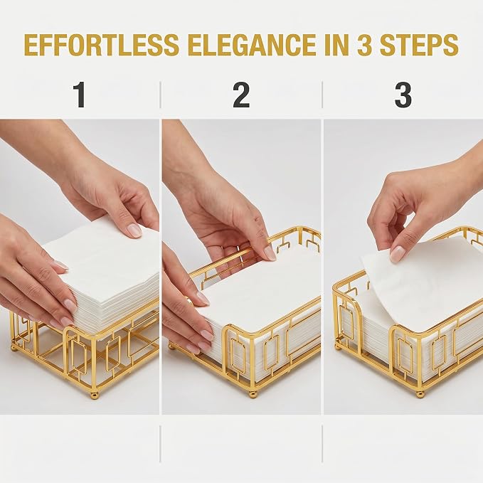 Guest Hand Towel Holder Tray for Bathroom Countertop, Powder Room & Vanity Use - Image 8