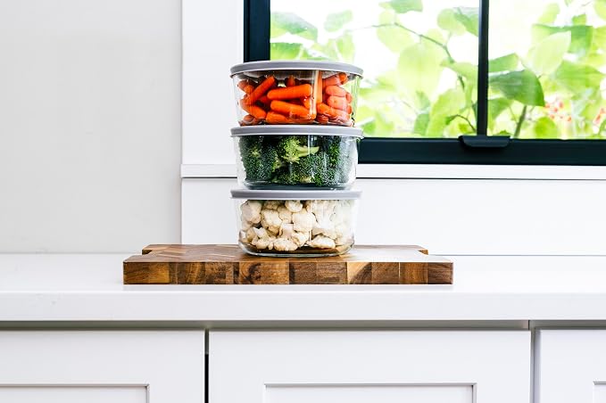 6-Piece Glass Food Storage Containers Set | 4-Cup, Leakproof | Microwave - Image 4