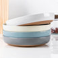 AmorArc 8.75'' Large Ceramic Pasta Bowls, 36oz Handpainted Stoneware Bowls Set of 4, Microwave&Dishwasher Safe Bowls with Rustic Terracotta Underside for Pasta Salad, Multi-Color