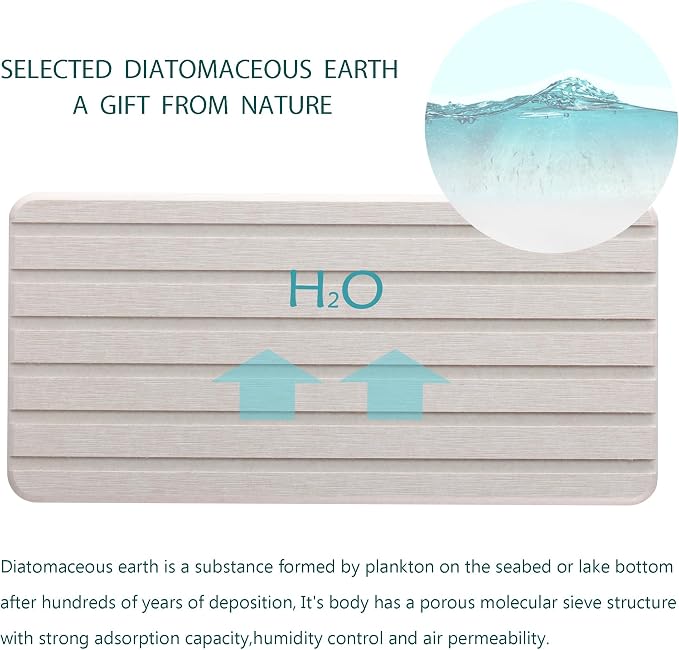 NiuYichee 2 PCS Water Absorbent diatomite Coasters, 8.3" x 4" Water Absorbing - Image 4