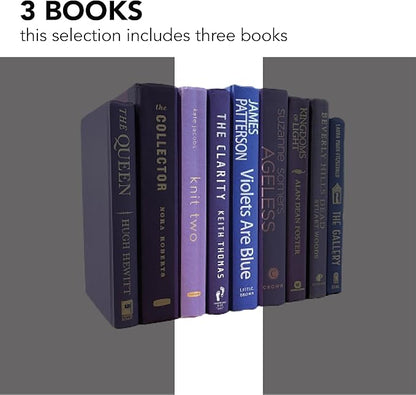 Real Books by Color® (Set of 3, Purple) Decorative Bookshelf Home Decor Shelf Styling Photo Prop