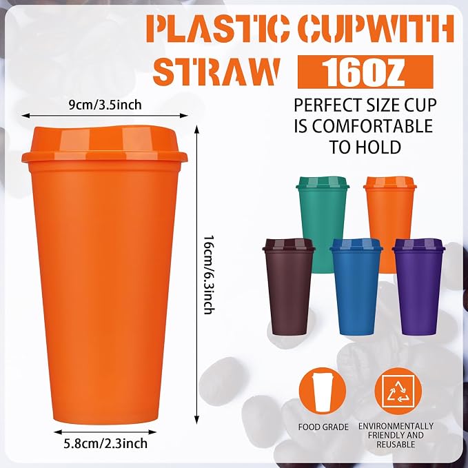 Domensi 30 Pack Reusable Plastic Coffee Cups - Image 2