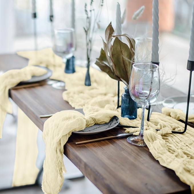 6 Pack Cheesecloth Table Runner 10Ft Christmas Gauze Boho Table Runners - Image 4