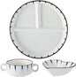 8" Dinner Plate Set, 3-Piece, Compartmentalized Ceramic Plates for Breakfast, Salad, Portion Control and Weight Loss