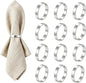 12Pcs Simple Silver Round Napkin Rings, Metal Decorative Table Napkin Holders by SHUOGUO